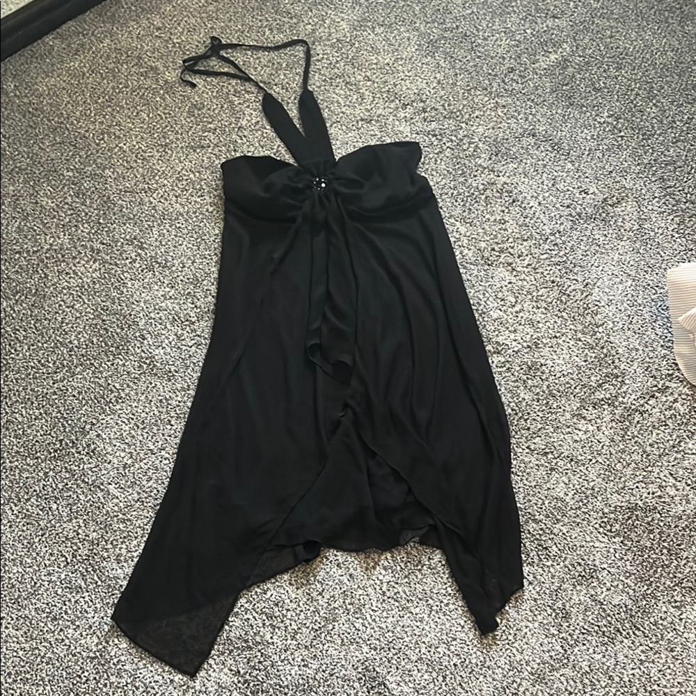 Lane Bryant Black Halter Dress Flowy size 16
